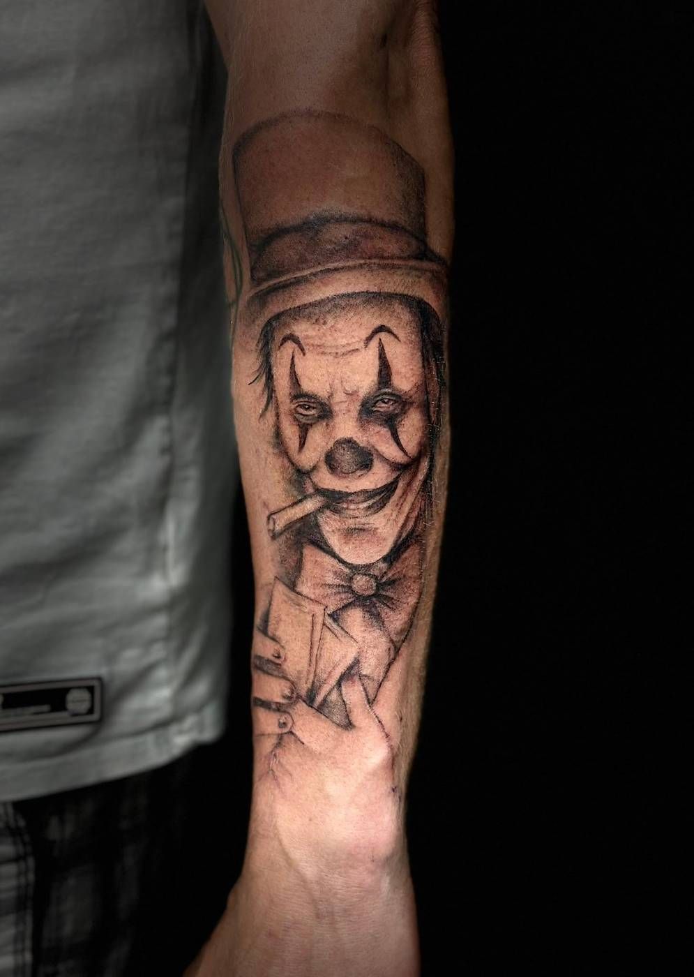 Clown-Porträt am Unterarm – Lion Ink 37, Einbeck